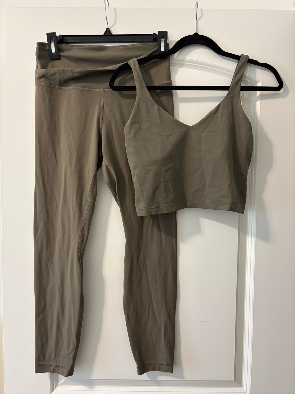 lululemon athletica Olive Green Sports Bra and Leggings Set